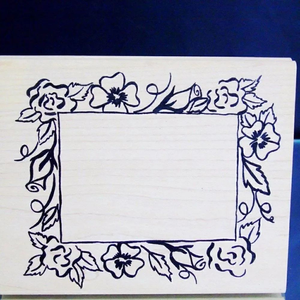 Floral Frame Large Stamp Vintage Denami 1999